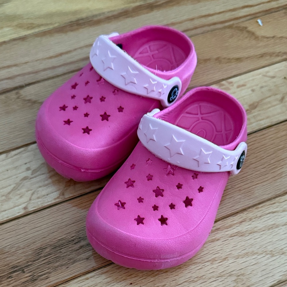 Pink Star Kids Clogs